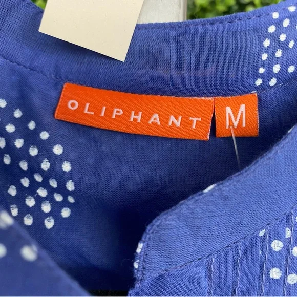 O Oliphant French Blue Pintuck Top